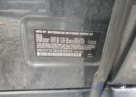 2016 BMW X1 xDrive28I из США, поврежденный, VIN WBXHT3C36G5E50210